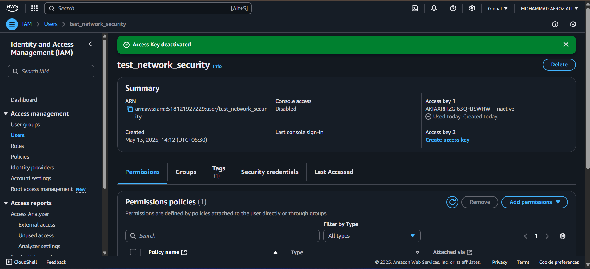 AWS IAM User
